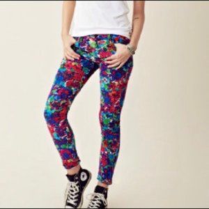 New 28 Joes Jeans Psychedelic Floral Skinny Cords